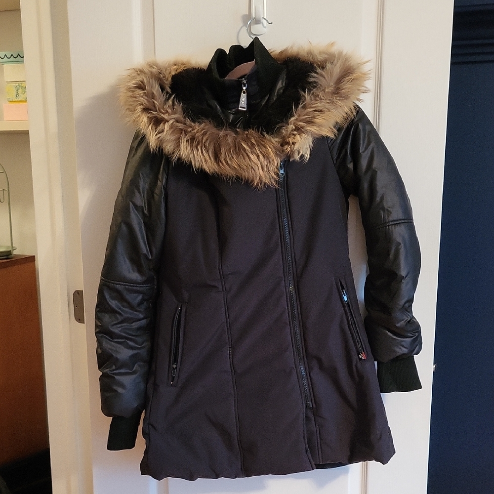 Black Leather And Puffer Jacket